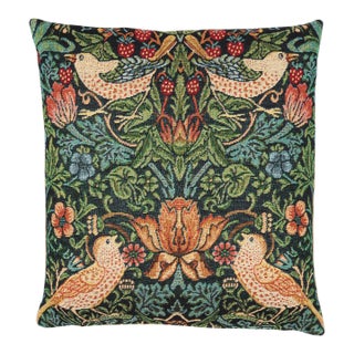 Strawberry Thief Autumn Woven Cushion With Feather Filler - 30x30cm (12"x12") For Sale