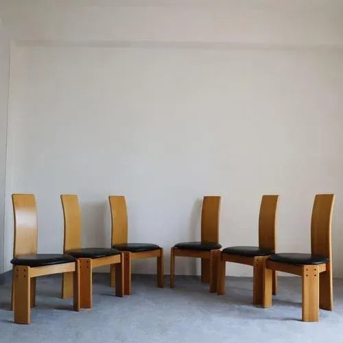 Vintage Table and Chairs by Afra and Tobia Scarpa, 1980s, Set of 7 For Sale - Image 3 of 11