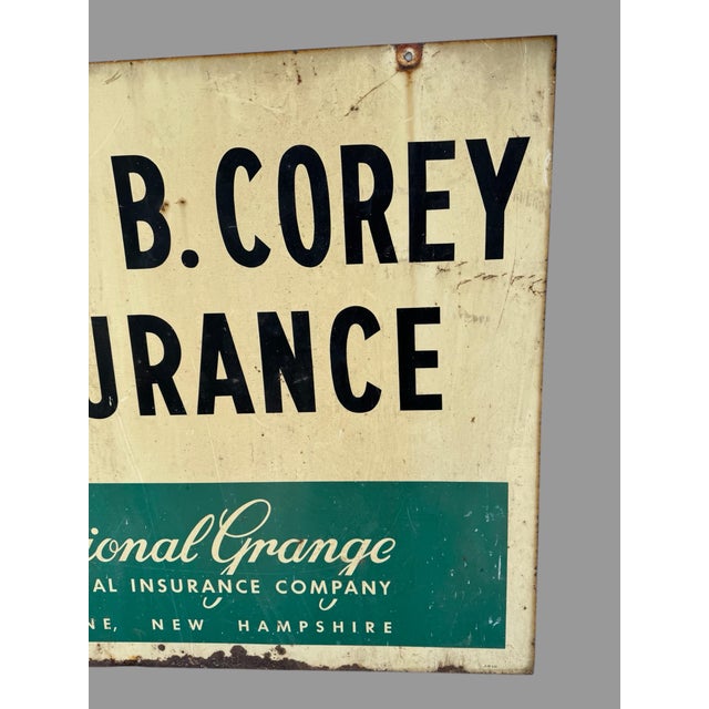 Antique Metal Double Sided National Grange Mutual Insurance Advertising Sign 36" For Sale - Image 12 of 12