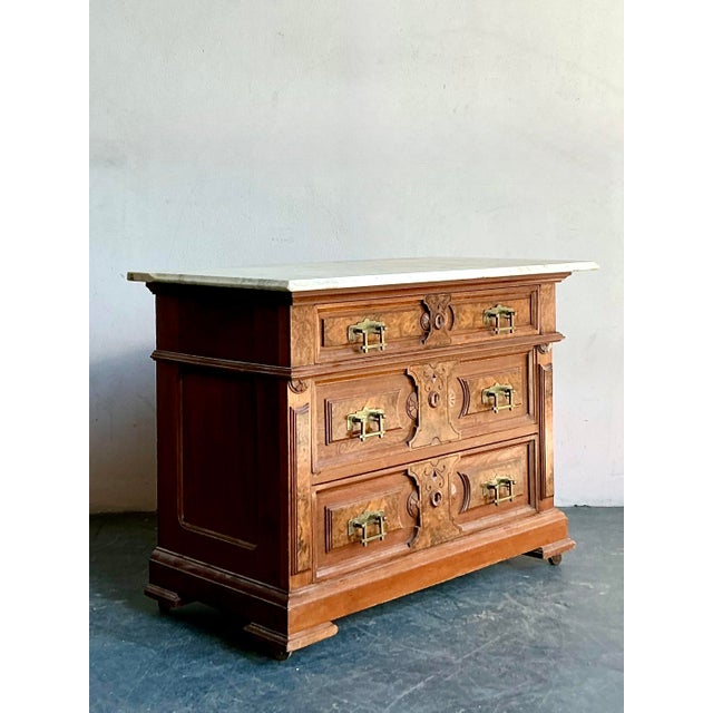 This exquisite chest of drawers is a highly detailed revival piece, celebrating the ornamental richness of the Baroque or...