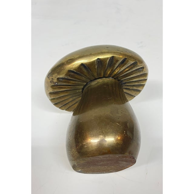 MCM Danish Brass Mushroom Art Objet Paperweight Decor For Sale - Image 9 of 12