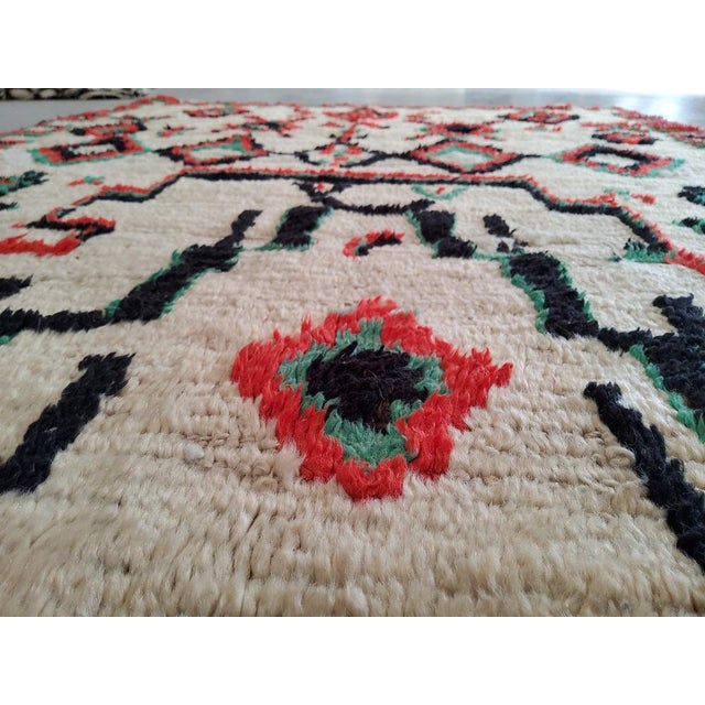 Azilal Berber Multicolored Wool and Cotton Rug For Sale - Image 6 of 10