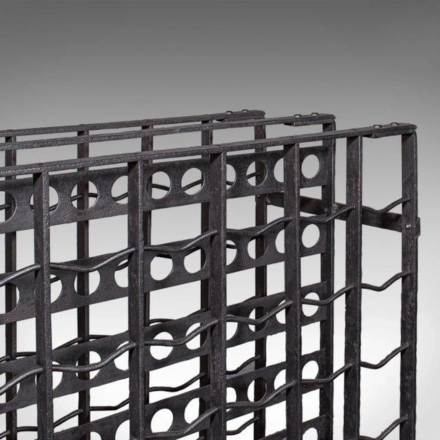 Metal Large Antique 160 Bottle Chateau Wine Rack, French Iron, Cellar Stand, Victorian For Sale - Image 7 of 11