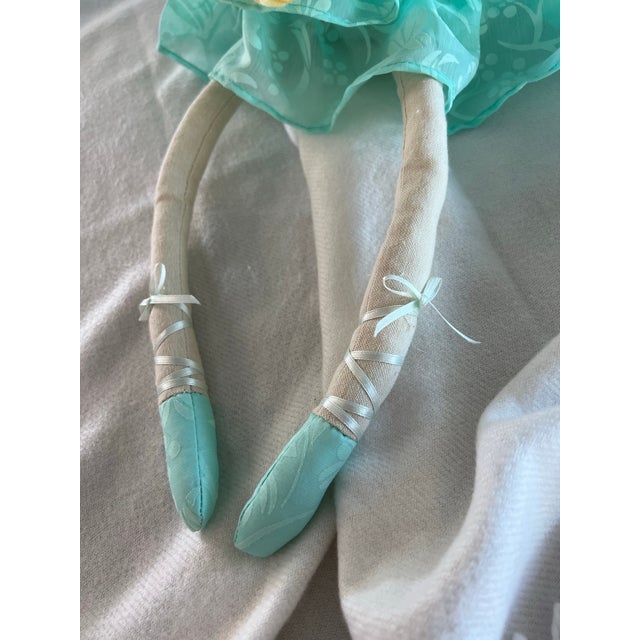 Ballerina Bunny Rabbit Teal Dress Yellow Flowers. 28” For Sale - Image 12 of 12
