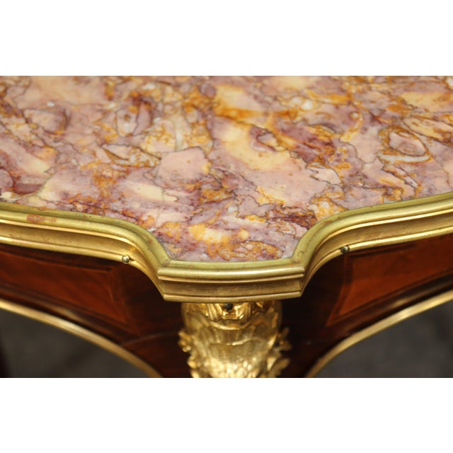 Late 19th Century Late 19th C French Louis XV Style Marble Top Bronze End Table by Sormani For Sale - Image 5 of 11