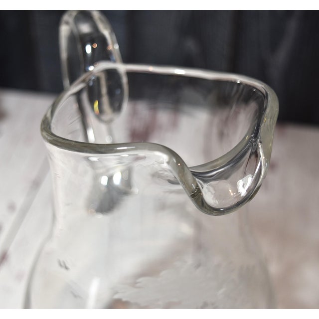 Transparent Mid 20th Century Kenyan-African by Queen Lace Large Rino Crystal Pitcher 62 Oz Safari Lover For Sale - Image 8 of 14