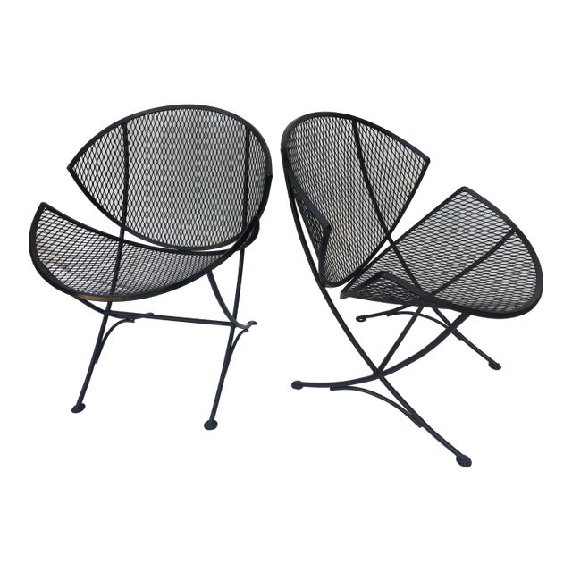 Mid Century Modern Orange Slice Chairs, a Restored Pair For Sale