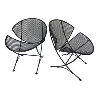 Tempestini Orange Slice Chairs, a Restored Pair For Sale