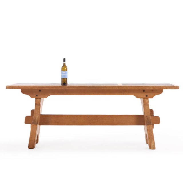 1960s French Oak and Stone Dining Table, C. 1960. For Sale - Image 5 of 7