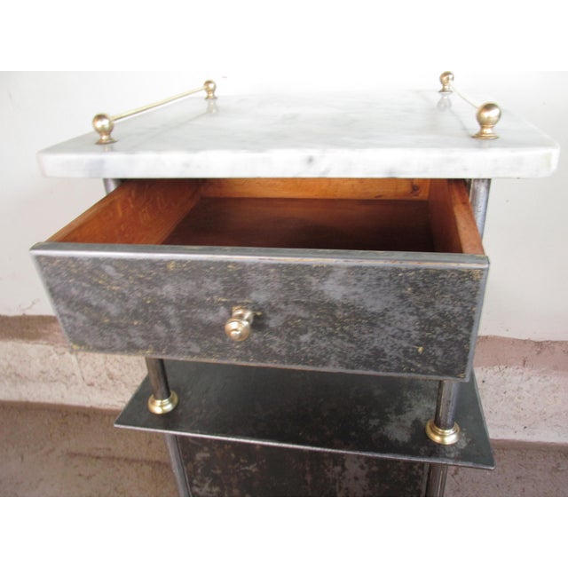 Austrian Steel Jugendstil / Art Nouveau Style Nightstands, Circa 1910, a Pair For Sale - Image 9 of 14