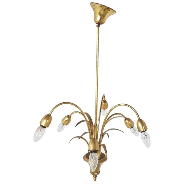 Brass Pineapple Chandelier, 1970s For Sale - Image 10 of 10