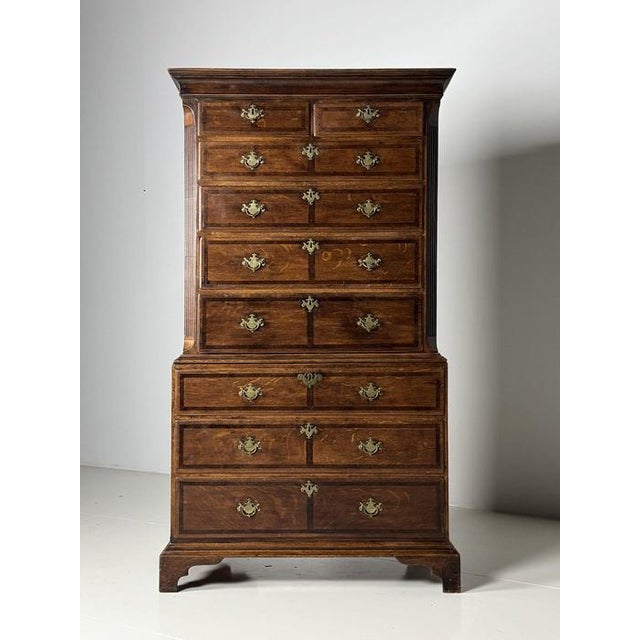 Brown English Tallboy in Oak, 1800s For Sale - Image 8 of 18