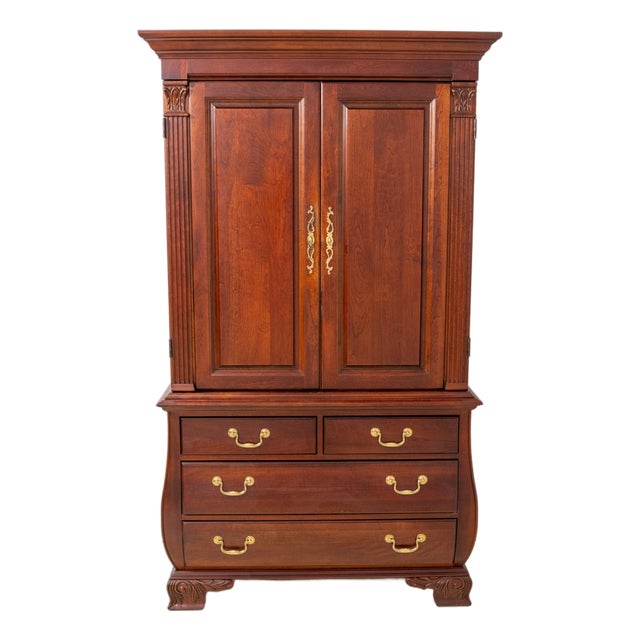 Pennsylvania House Cherry Fitted Interior Bedroom Armoire For Sale