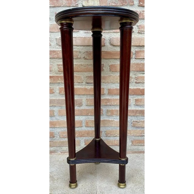 French Style Round Wood Pedestal Table or Plant Stand, 1950s For Sale - Image 3 of 8