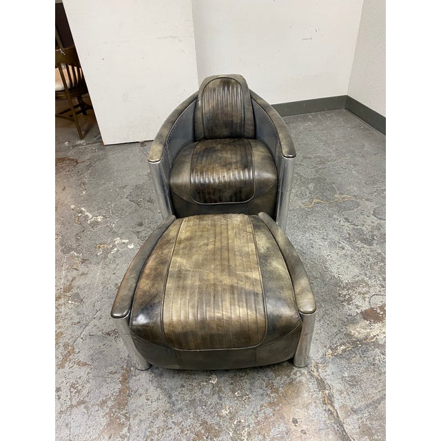 Restoration Hardware Aviator Chair + Ottoman Chairish