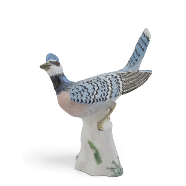 Staffordshire Hand Painted Porcelain Blue Jay Figurine Pair With Box For Sale - Image 15 of 18