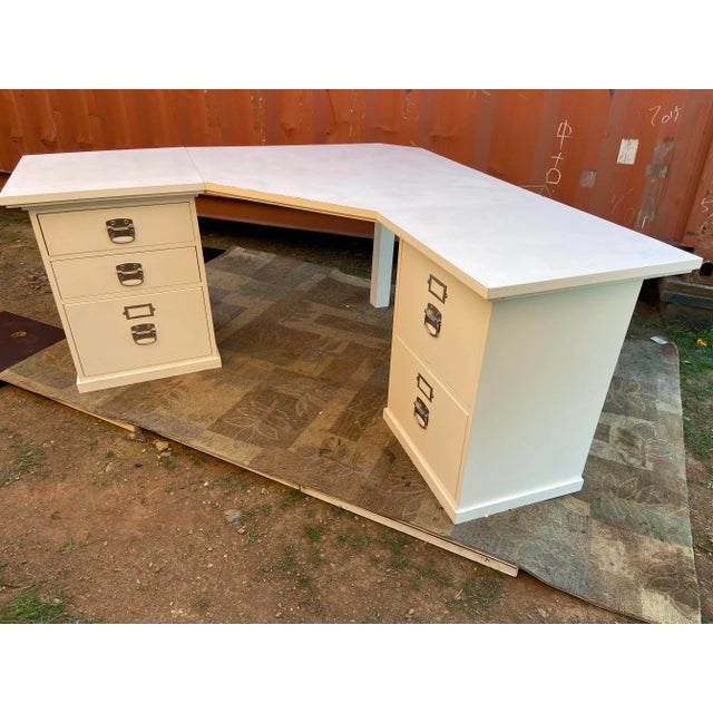 Shabby Chic Pottery Barn Bedford Desk For Sale - Image 3 of 11