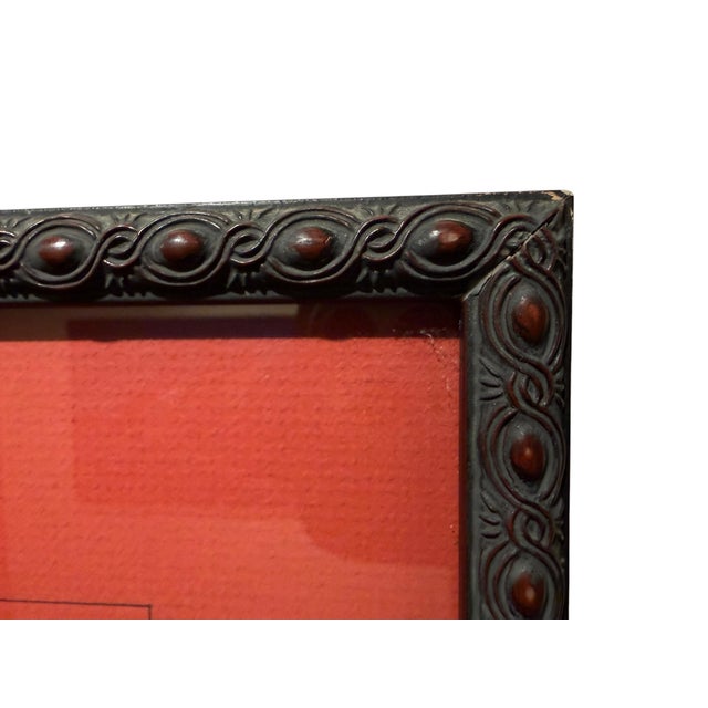 Antique Wood Engraving of a Llama, C. 1860s–1890s, Beautifully Framed in Red For Sale - Image 9 of 11