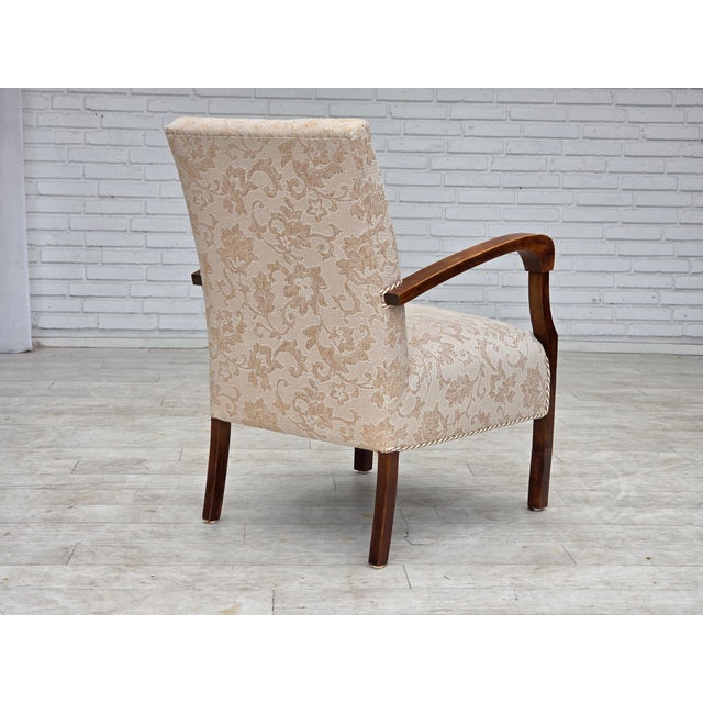 Danish Beech Armchair with Wool Upholstery, 1960s For Sale - Image 15 of 18