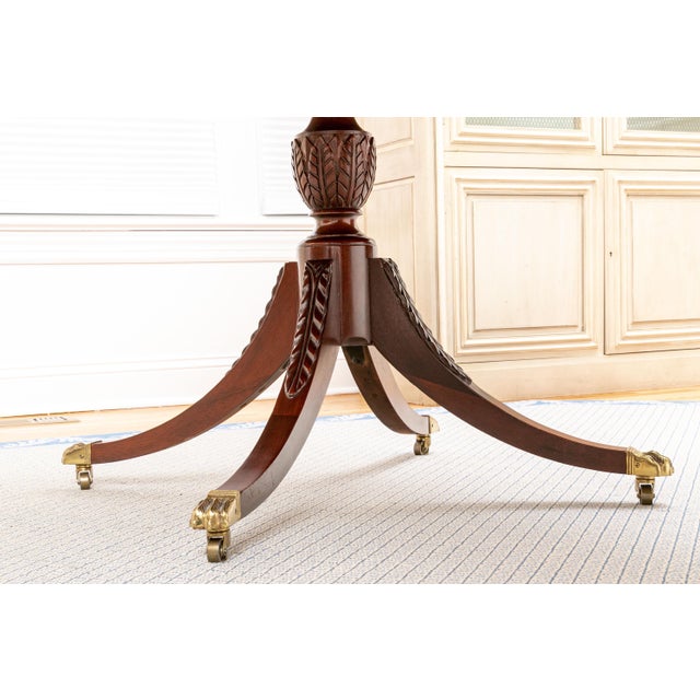 Brown Vintage Baker Double Pedestal Extension Dining Table For Sale - Image 8 of 12