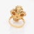 Late 20th Century Angel Skin Coral Ruby Ring 1970s Vintage 18 Karat Yellow Gold Flower Jewellery size 5.5 For Sale - Image 5 of 7