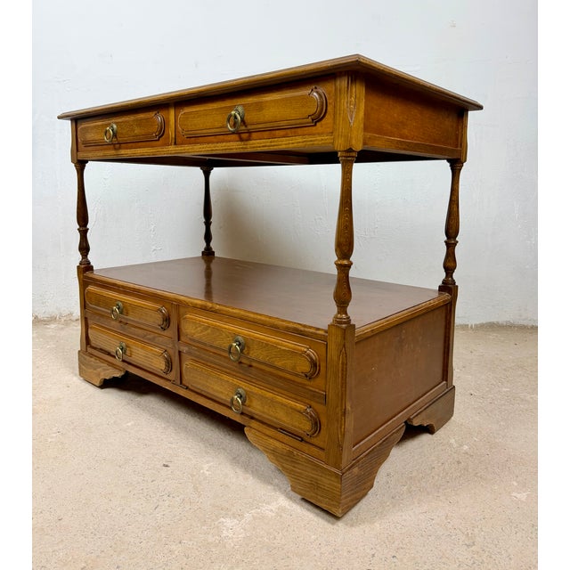Spanish Sideboard with Shelves and Six Drawers, 1980s For Sale - Image 13 of 14