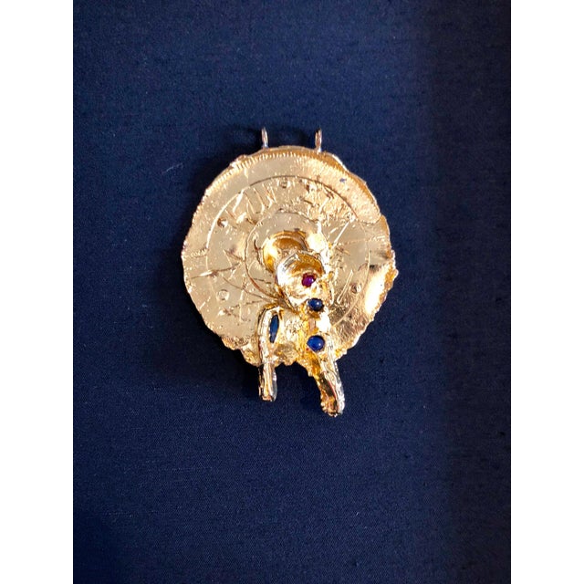 Igael Tumarkin, Gold Gilt Bronze Sculpture Pendant Art Israeli Tumarkin Abstract Surrealist, c.1960s-1970s For Sale - Image 10 of 13