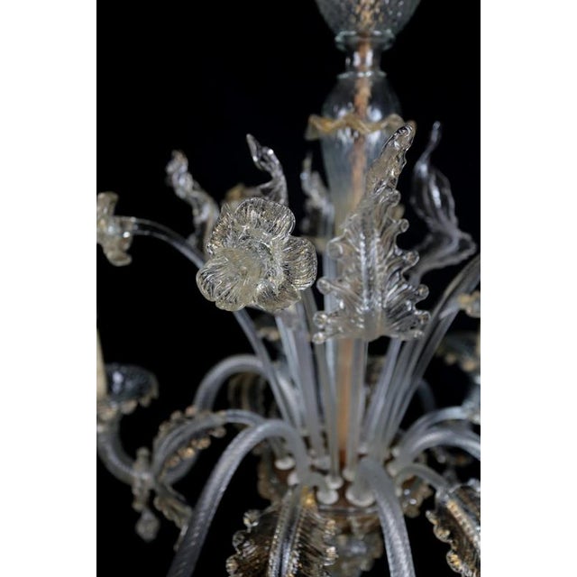 Glass Venetian Murano Glass 6-Arm Chandelier For Sale - Image 7 of 9
