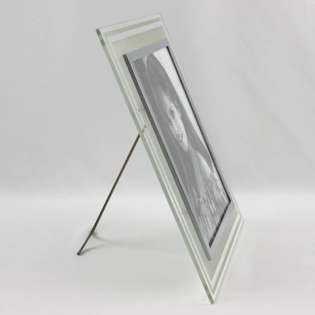 Mid-Century Modern French 1940s Frosted Glass Picture Frame For Sale - Image 3 of 6