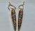 Unmatched Boxed Pair of Filigree Cloisonné Hanging Ornaments with Crystals, 1990's. Featuring elongated Carrot / Pinecone...