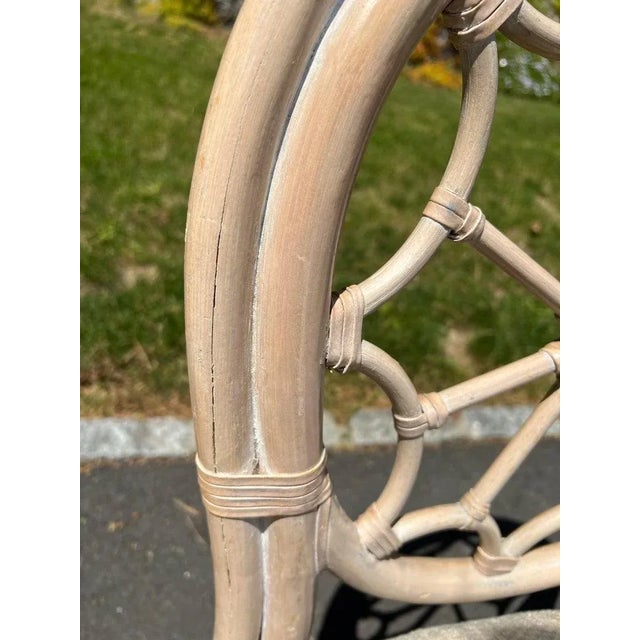 Beige Palm Beach Regency Rattan Dining Set With Six Chairs For Sale - Image 8 of 13