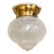 Vintage Progress Flush Mount Ceiling Light Frosted Glass Shade Brass For Sale