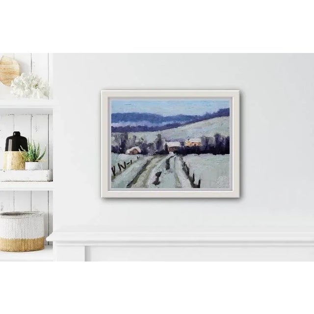 Quiet Places & Winterscapes — Winter Backroads Virginia City, NV Original oil painting by L. Haas, 9 x 12 in unframed...