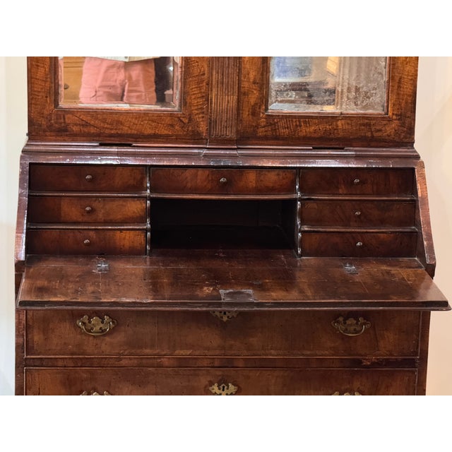 Brown Early 18th Century Dutch Baroque Burl Walnut Drop-Front Secretary Desk For Sale - Image 8 of 18