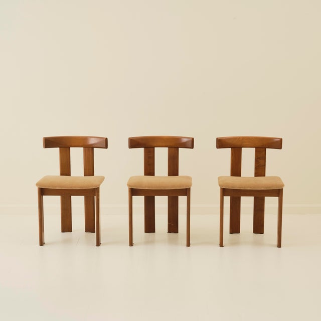 Mid-Century Modern Luigi Vaghi Dining Chairs in Walnut, Set of 6, Italy 1960s For Sale - Image 3 of 12