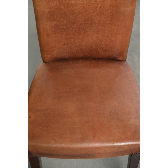Sheepskin Dining Chairs in Cognac Color, Set of 6 For Sale - Image 10 of 18