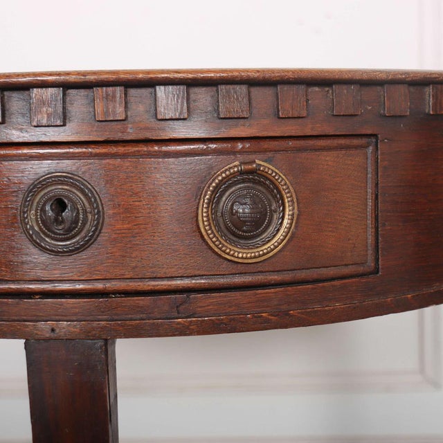 Dutch Demi-Lune Console Table in Oak For Sale - Image 3 of 6