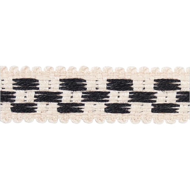 Sample - Schumacher Crawford Check Tape Narrow in Basalt For Sale