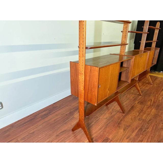 Brown Erik Buch Freestanding Teak Wall Unit / Bookshelf / Room Divider For Sale - Image 8 of 12