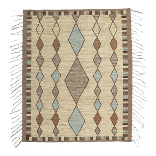 Earth-Tone Short PIle Moroccan Rug - 08'05 X 10'03 For Sale