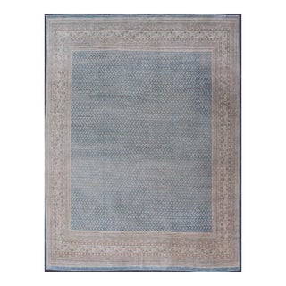 Antique Persian Tabriz Rug With Soft Light Blue Field and Fine Allover Design For Sale