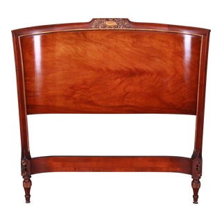 Carved Mahogany Twin Headboard by Irwin, Circa 1940s For Sale