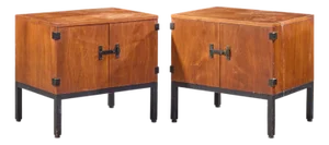 Milo Baughman for Directional Mid Century Walnut Nightstands - Pair