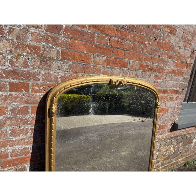 W: 109cm (42.9")h: 130cm (51.2")d: 5cm (2") a wonderful large antique english 19th century carved wood & gesso arched top...