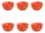 Delphine 6-Piece Set Glass Bowls, Multi Orange For Sale