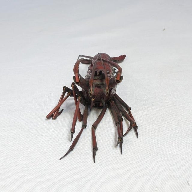 Metal Japanese Articulated Copper Ebi Jizai Okimono For Sale - Image 7 of 12