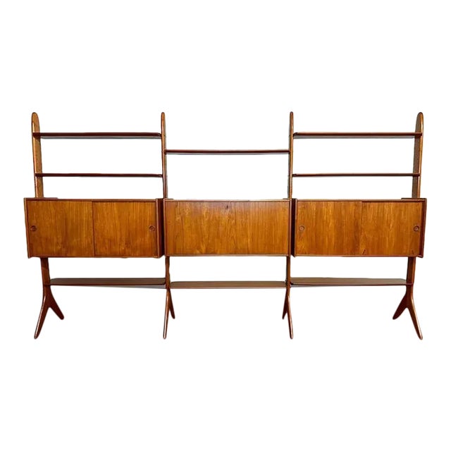 Erik Buch Freestanding Teak Wall Unit / Bookshelf / Room Divider For Sale
