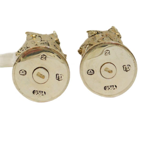 Silver Vintage British Britannia Standard .958 Silver Horse Figural Salt & Pepper Shakers For Sale - Image 8 of 9