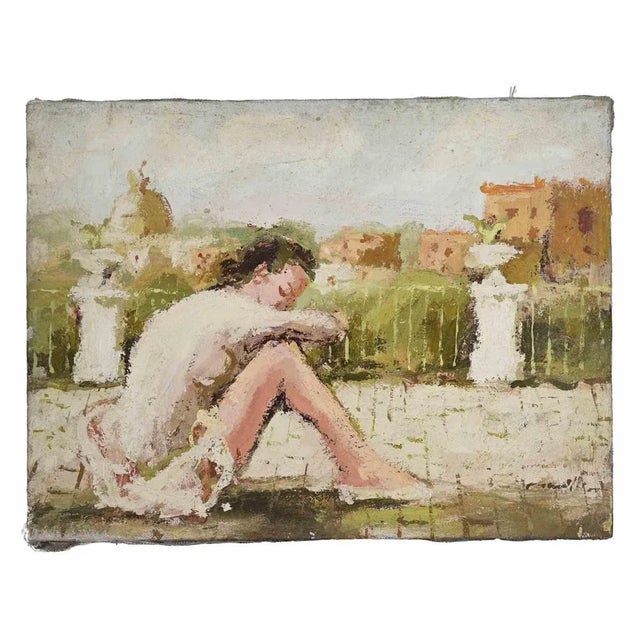 Oil on canvas realized by Franco Marzilli (1934-2010) in 1970s. Hand signed lower right. Very good condition. Franco...