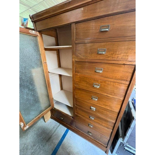 Cabinet with Chest of Drawers and Display Cabinet in Walnut, Early 1900s For Sale - Image 12 of 16